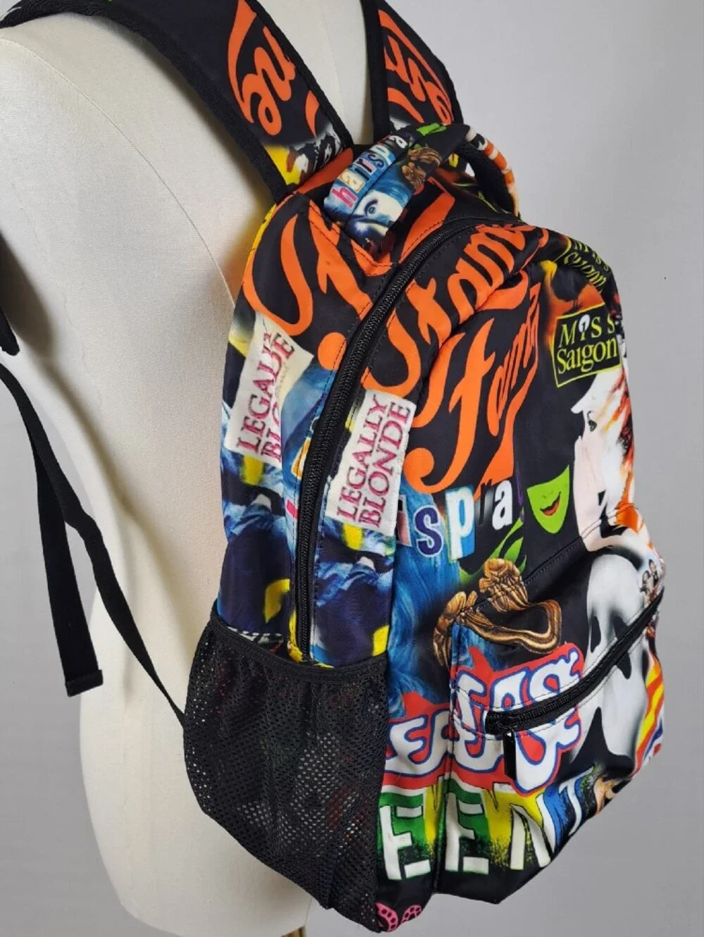 Broadway Musical Theater Poster Print Graphic Backpack Wicked Phantom Grease NYC